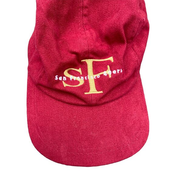 Vintage San Francisco 49ers Hat Cap‎ Spell out Embroidery Adjustable Red - Picture 2 of 7